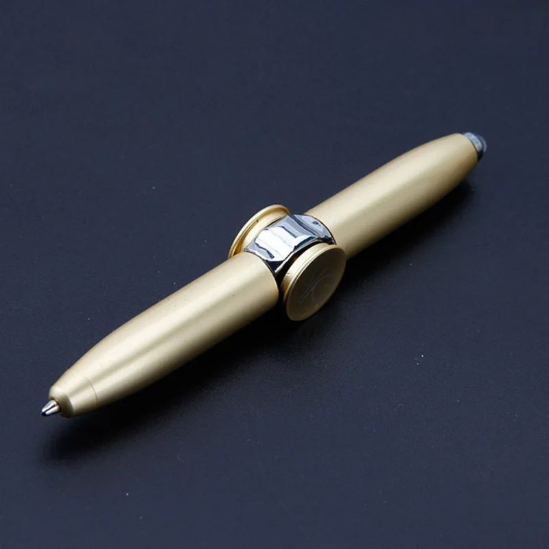 Relieve Stress Spinner Pen Gyroscope Decompression Light Ball Pen Shape Finger Gyro Writing Pen