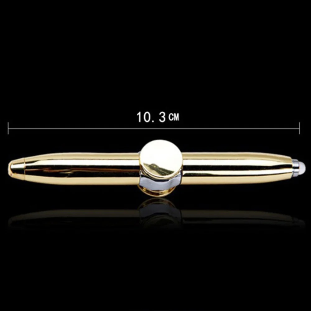 Relieve Stress Spinner Pen Gyroscope Decompression Light Ball Pen Shape Finger Gyro Writing Pen