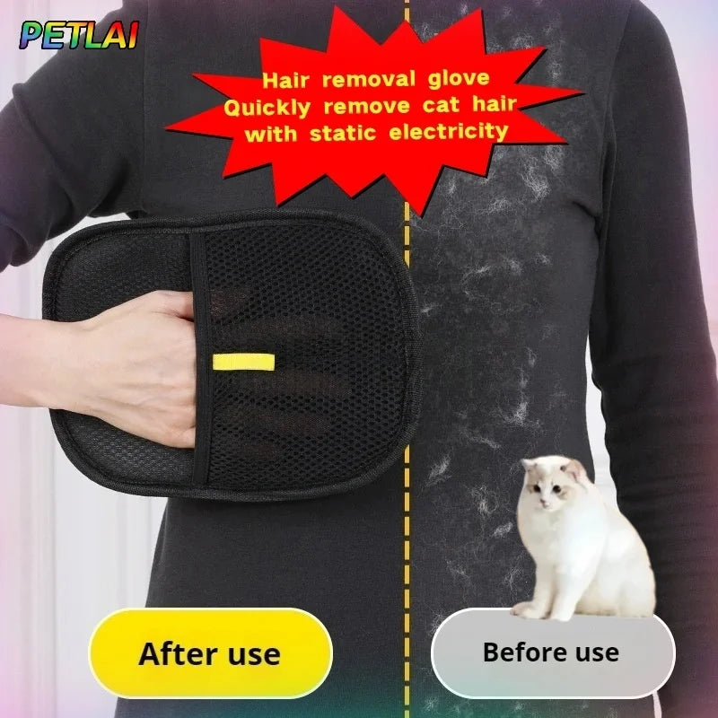 Reusable Pet Hair Removal Glove – Grooming & Furniture Cleaner for Cats, Dogs, Clothes and Carpets